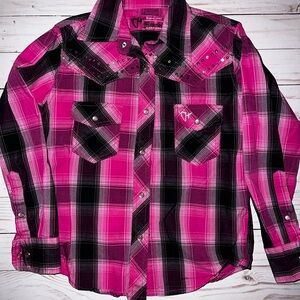 Cowgirl Hardware Pink Plaid Shirt